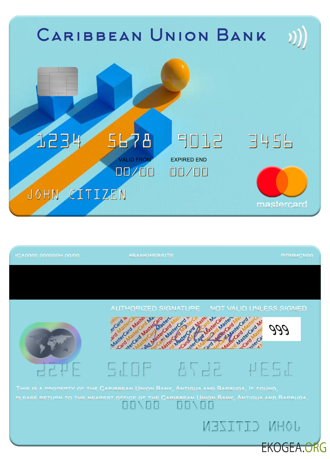 Carte mastercard d'Antigua et Barbuda Caribbean Union Bank